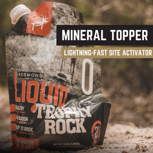 The new liquid Trophy Rock by Redmond Hunt. The perfect liquid mineral site activator.